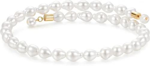 Vista 7 de MUYAN Imitation Pearl Open Choker Necklace for Women White Blanco