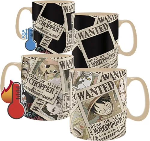 Vista 3 de ABYSTYLE Taza One Piece Wanted Heat Change de 16 onzas líquidas Anime Manga Drinkware Home & Kitchen Merch Gift (ABYPCK203_US)