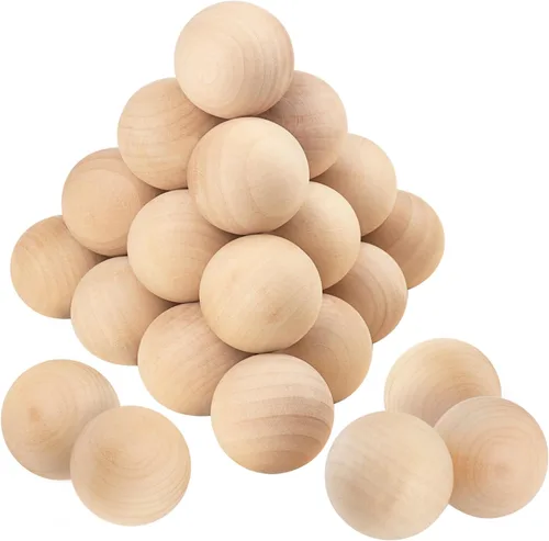 Vista 8 de Paquete de 4 bolas de madera sin terminar de 3 pulgadas, bola redonda de madera, bolas redondas de madera dura, esferas de madera para manualidades