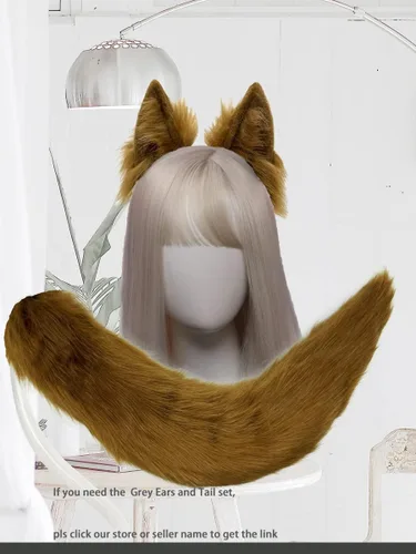Vista 4 de CoFoWo Cat Fox Wolf Ears HeadbandFurry Ears, Wolf Ears Cosplay Costume, Halloween Christmas Animal Cosplay