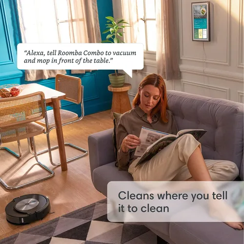 Vista 5 de Reacondicionado iRobot Roomba Combo J7+ Emparejado con Alexa o Asistente de Google - Aspiradora Robot y Mopa Asistencia técnica de Alexa y Google