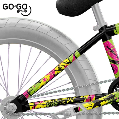 Vista 5 de GO-GO.Group - Adhesivos de vinilo para bicicleta BMX, calcomanía de protección para marco (paseo o muere)