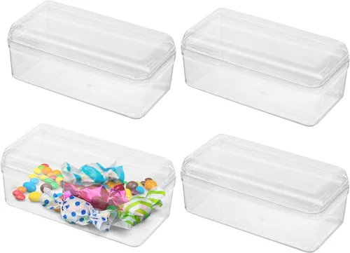 Vista 7 de Hammont Caja de acrílico – Cajas de regalo de fiesta – Cubo transparente con bordes redondeados para regalos, bodas, golosinas, dulces y accesorios