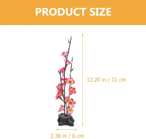 Vista 7 de Hemoton Flores artificiales de cerezo en flor, 4 piezas, decoraciones de plato de sashimi para centro de mesa de restaurante japonés, adornos