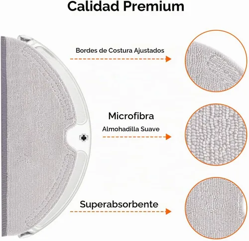 Vista 6 de roborock 2 Pack Paños de fregona de microfibra para Q 5, Q5 Pro, Q5 Pro+, Q7, Q7Max, Q8Max, Q8Max+, Serie E, S5, S5 Max, S 6, S6 Pure, S6 MaxV