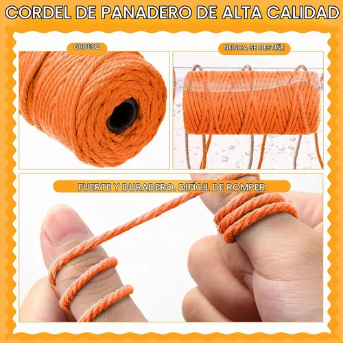 Vista 3 de 32 rollos de cuerda de macramé de 4 hebras de 0.157 in x 1760 yardas