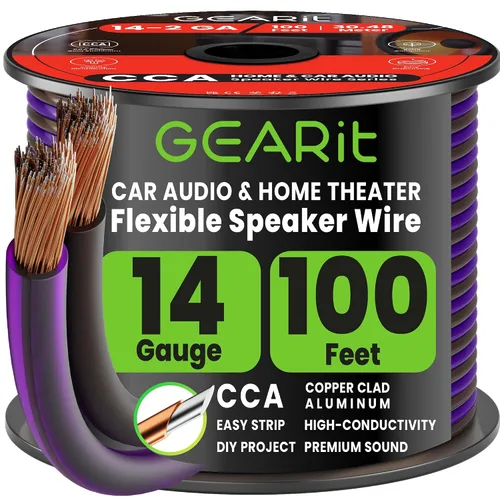 Vista 19 de GEARit - Cable de altavoz de calibre 14 de 20 pies, cable de altavoz 14/2 Negro