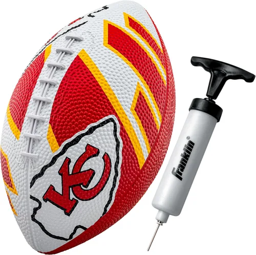 Vista 17 de Franklin Sports NFL Team Footballs - Rubber Youth Mini Balls for All Teams - Kids 8.5" Football + Air Pump Sets - Official NFL Licensed