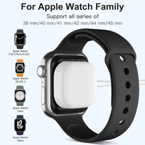 Vista 8 de Cargador USB iWatch compatible con cargador de Apple Watch, cable de carga rápida de 5 pies para i Watch Series 9, 8, 7, 6, 5, 4, 3, 2, SE/2, cable