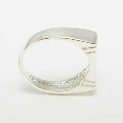Vista 3 de Anillo de boda de plata de ley 925 con zafiro auténtico para hombre