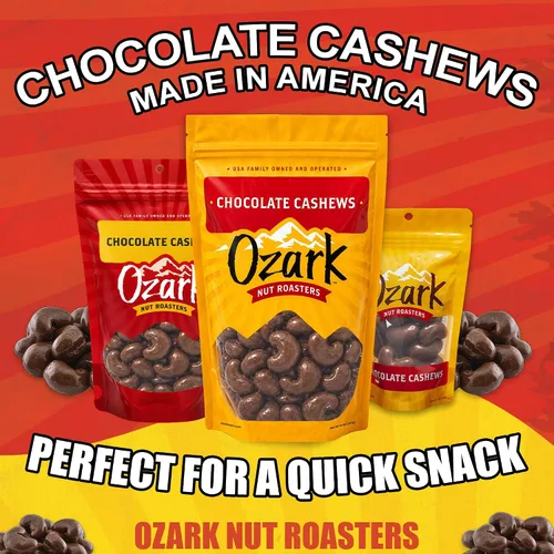 Vista 4 de OZARK NUT ROASTERS, Anacardos cubiertos de chocolate, aperitivos con sabor a chocolate premium, nueces confitadas gourmet de clase mundial, paquete