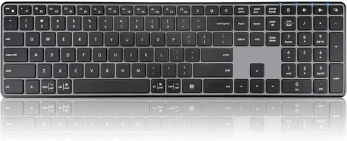 Vista 8 de Teclado Bluetooth inalámbrico multidispositivo-QWERTY plateado blanco