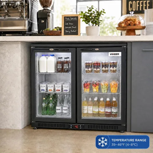 Vista 4 de VIKEER Refrigerador comercial de cristal de la barra posterior de 7.06Cu.Ft