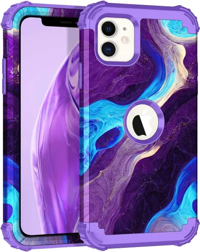 Vista 139 de Hocase Funda para iPhone Air de 6.5 pulgadas, resistente a prueba de golpes, goma de silicona suave, parachoques de plástico duro, funda protectora