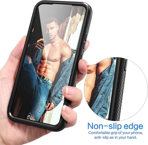 Vista 7 de IDweel Funda para Galaxy S22 Plus con protector de pantalla de vidrio templado, híbrida 2 en 1, a prueba de golpes, ajuste delgado, transparente