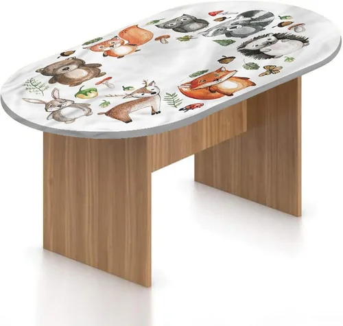 Vista 11 de Mantel ovalado de poliéster elástico de madera, tablones de madera vieja con estampado rural natural, se adapta a mesas ovaladas de hasta 36 x 48