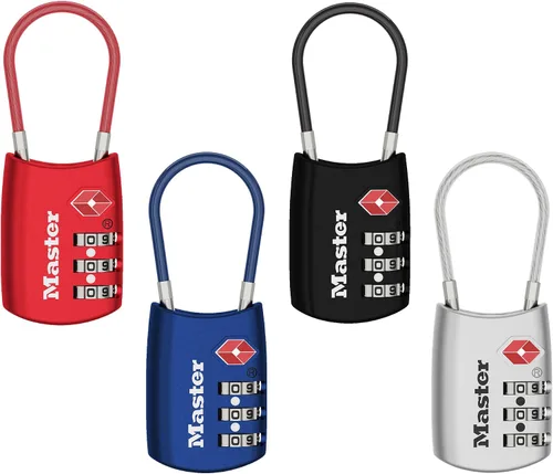 Vista 16 de Master Lock 4688D Candado para Equipaje con Combinación Personalizable Aprobado por TSA, 1 Unidad, Plateado Colores surtidos