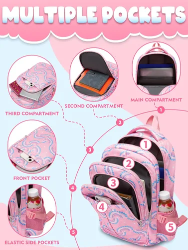Vista 10 de BLUEFAIRY - Mochilas para niños y niñas, escuela primaria, jardín de niños