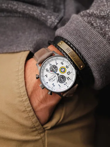 Vista 3 de Reloj analógicoAV-4011Hawker Hurricane, con mecanismo de cuarzo japonés, con correa de piel, de AVI-8
