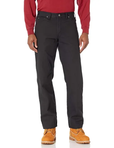 Vista 12 de Dickies Jeans de carpintero para hombre, ajuste relajado, pierna recta, Negro, 30 x 30