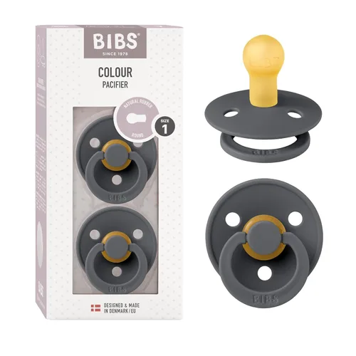 Vista 38 de BIBS - Paquete de 2 chupetes para bebés, goma natural libre de bisfenol A, hechos en Dinamarca, colección Colour, para bebés de 18+ meses, azul bebé