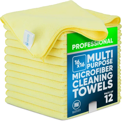 Vista 25 de Toalla Buff Pro de Microfibra de Superficie Múltiple - Paquete de 12 unidades - Paños de limpieza premium - Limpia, quita el polvo, pule, absorbe