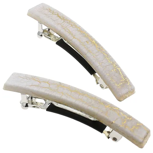 Vista 20 de Camila Paris CP3074 - Pinzas de pelo francés para niñas, juego de 2 pinzas de metal de goma beige, agarre fuerte, antideslizantes, accesorios
