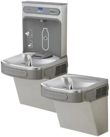 Vista 14 de Elkay EZH2O Bottle Filling Station & Versatile Bi-Level ADA Cooler, Filtered Non-Refrigerated Light Gray