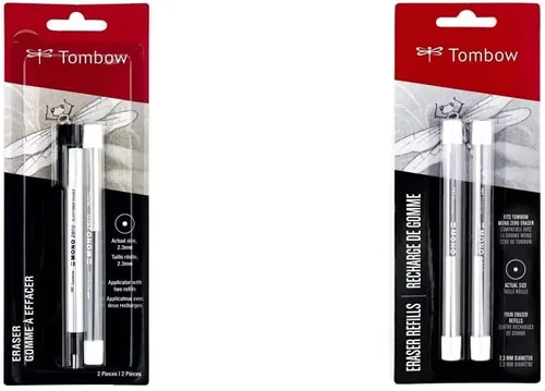 Vista 9 de Tombow MONO paquete económico de borrador cero, rectángulo, 1 paquete de 0,09 pulg., Blanco
