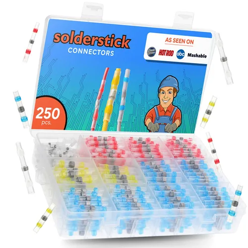 Vista 9 de 50 Piezas Kit de Conectores de Alambre Termorretráctiles Sellados con Soldadura Impermeables, Conectores de Alambre Termorretráctiles para Empalmes