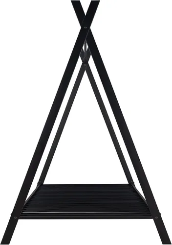 Vista 6 de SOFTSEA Cama de metal individual, plataforma de metal con tablillas, plataforma de cama con forma de triángulo doble para niños (negro)