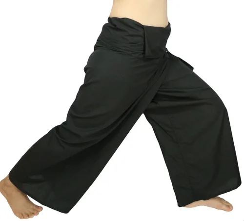 Vista 2 de Lovely Creations Pantalones de pescador tailandés de talla jumbo para hombre y mujer, pierna salvaje, holgados, para yoga, casual, cintura 60