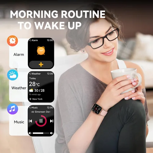 Vista 7 de Reloj inteligente para mujer, reloj de fitness (respuestahacer llamada), Alexa integrado, monitor de oxígeno en sangre de sueño de frecuencia