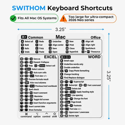 Vista 2 de Pegatina os Oficina (1pcs) MacBook Air Pro keyboard shortcuts cheat sheet sticker. Clear vinyl decal for computer laptop reference accessories