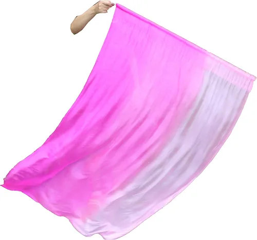 Vista 12 de Winged Sirenny Bandera de seda Poi, 50 pulgadas rectangular de seda giratoria, bandera de alabanza profética adoración adoración danza (aventura B)