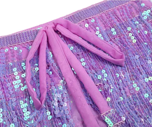 Vista 3 de Falda de lentejuelas con flecos para mujer