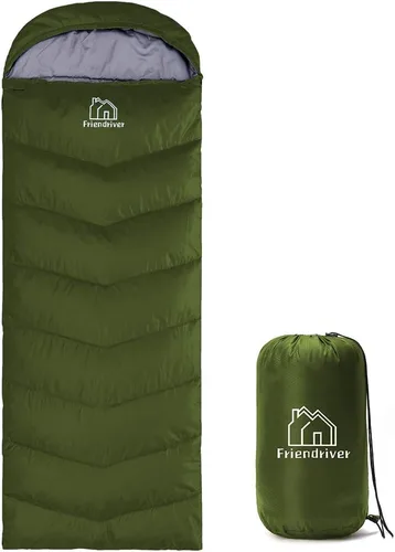 Vista 8 de Versión mejorada de tamaño XL del saco de dormir para acampar 4 estaciones, cálido y fresco, peso más ligero, adultos y niños pueden utilizar bolsa