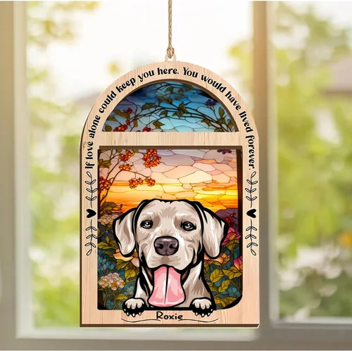 Vista 95 de LOVELYPOD Adorno de Navidad personalizado de sabueso afgano, atrapasoles con nombre, regalos de pérdida de mascotas, regalos para amantes