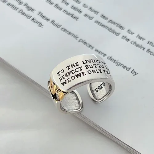 Vista 213 de Anillo de plata de ley 925, minimalista, ajustable, hecho a mano, para mujeres y niñas