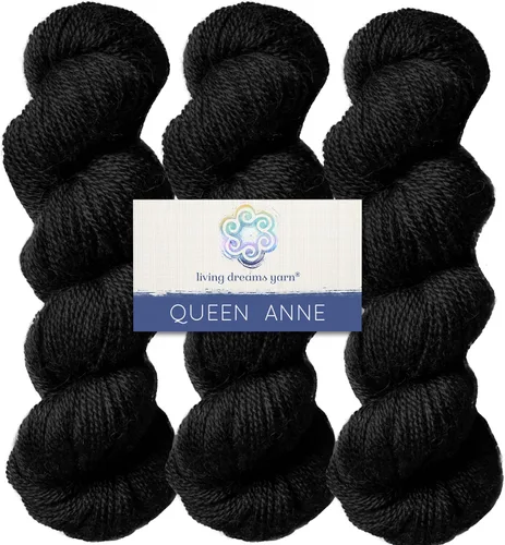 Vista 23 de Living Dreams Queen Anne LACE - Ovillo de lana 100% suave y lujosamente suave, color azul Arándano