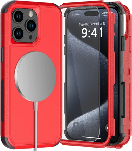 Vista 18 de Diverbox Funda para iPhone 15 Plus [a prueba de golpes] [a prueba de caídas] [protector de pantalla de vidrio templado], funda de protección