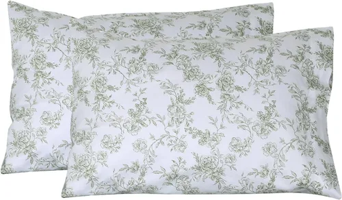 Vista 18 de Feather & Stitch - Juego de 2 fundas de almohada estándar de 100 % algodón, 500 hilos, fundas de almohada suaves con cierre tipo sobre, suaves