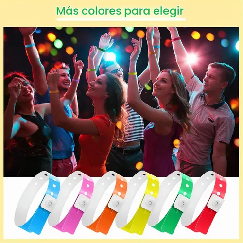 Vista 4 de Henoyso 600 pulseras de plástico para eventos, vinilo, colores surtidos Color surtido