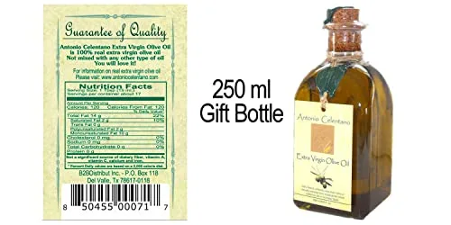 Vista 7 de Antonio Celentano Aceite de oliva virgen extra 100% no adulterado - Botella de vidrio con tapa de corcho de 8.5 fl oz, paquete de 2
