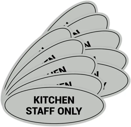 Vista 45 de Signs ByLITA Letrero ovalado solo para el personal de cocina (rojo) - Pequeño