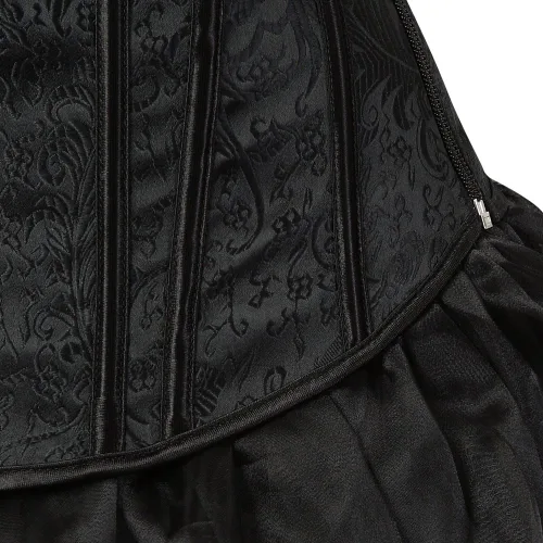 Vista 5 de Zhitunemi - Corsé con tirantes de hombro para mujer, sobre el busto, estilo Jacquard, gótico