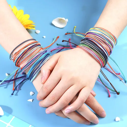 Vista 2 de choice of all Pulseras bohemias para mujer, lindas pulseras de la amistad de girasol, pulseras ajustables, apilables, para surfistas, playa, verano
