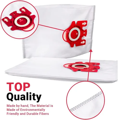 Vista 4 de Hongfa Bolsas para aspiradora Miele tipo FJM, 15 paquetes AirClean 3D Efficiency Bolsa de polvo compatible con aspiradora Miele Compact C2 Compact