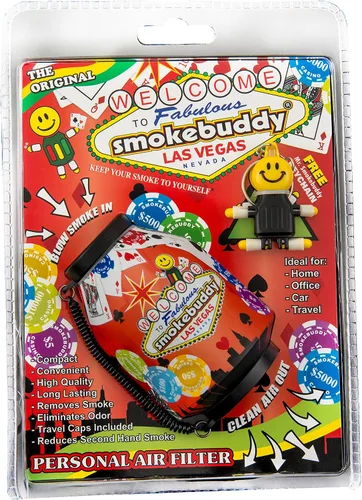 Vista 2 de Smoke Buddy - Paquete de filtros de aire personales (2 unidades) smokebuddy Original Vegas Negro/Rojo + Smoke Buddy Tie Die Amarillo/Naranja