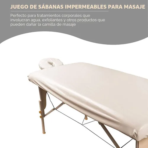 Vista 3 de ForPro Professional Collection Funda impermeable para mesa de masaje, juego de sábanas protectoras de tratamiento de spa para mesas de masaje